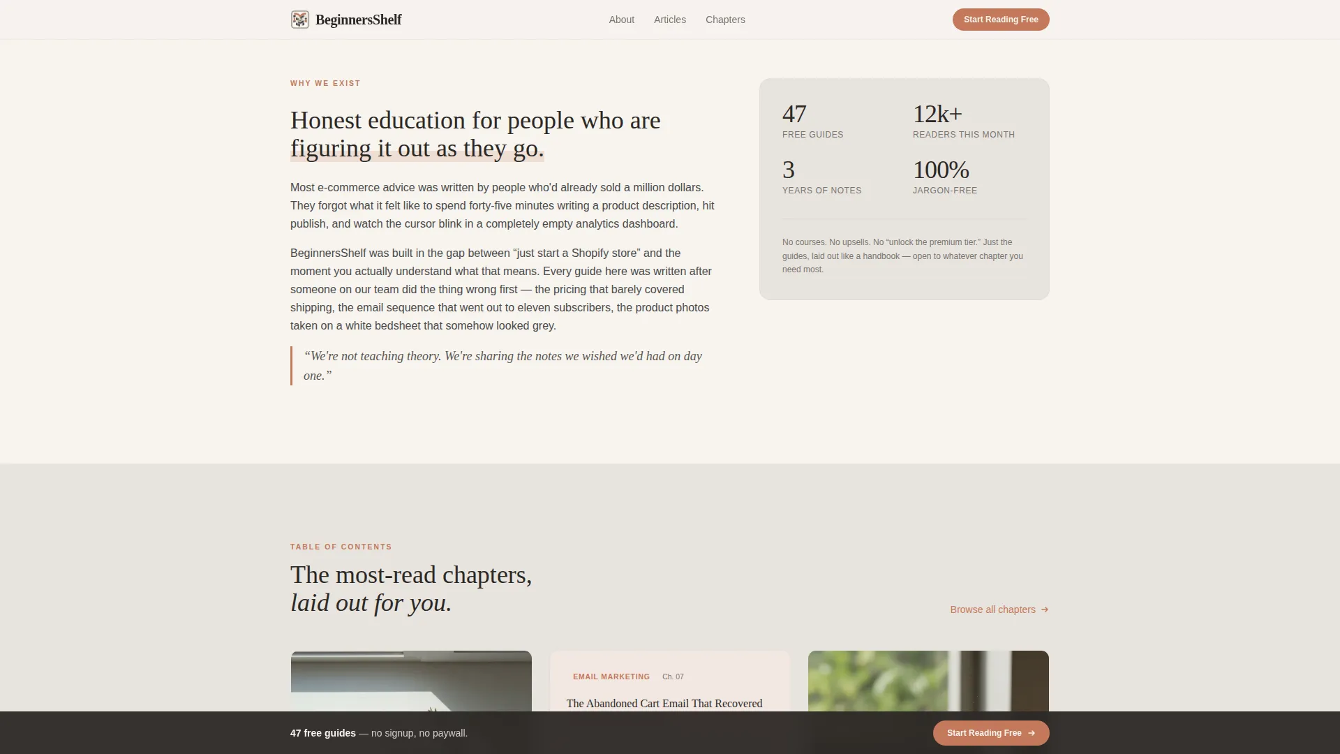 Editorial eCommerce Blog Landing Page Template