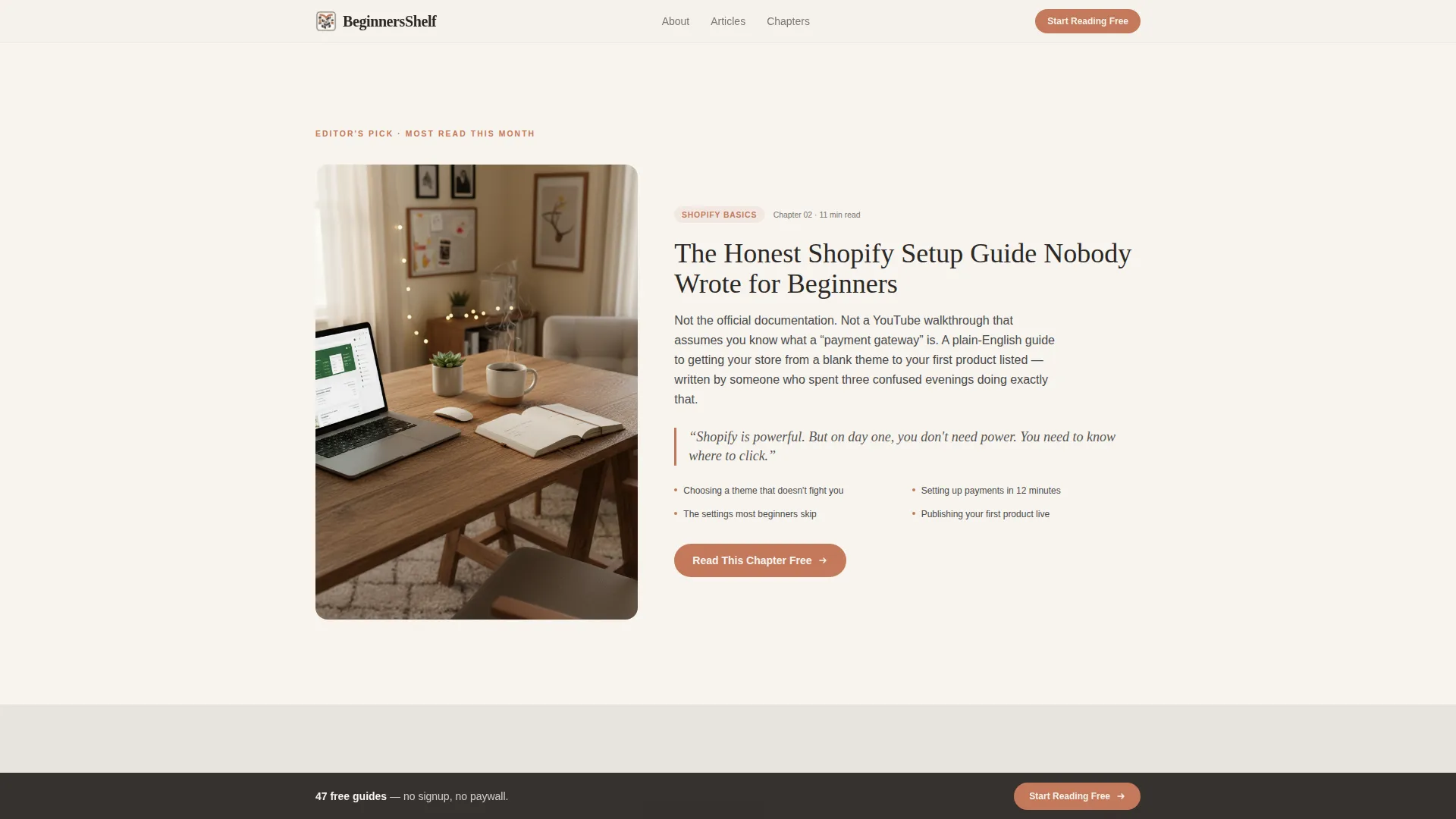 Editorial eCommerce Blog Landing Page Template