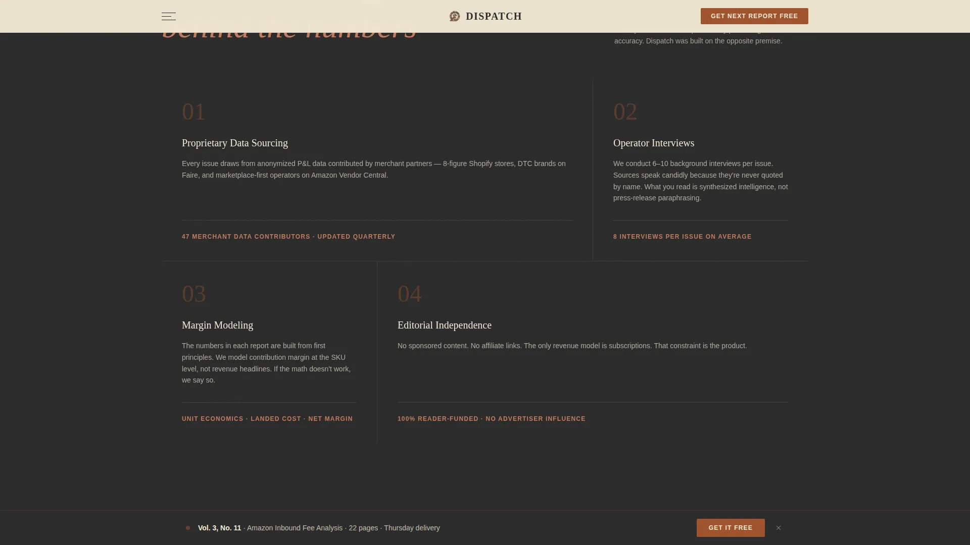 Editorial E-Commerce Industry Report Landing Page