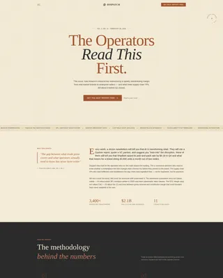 Editorial E-Commerce Industry Report Landing Page