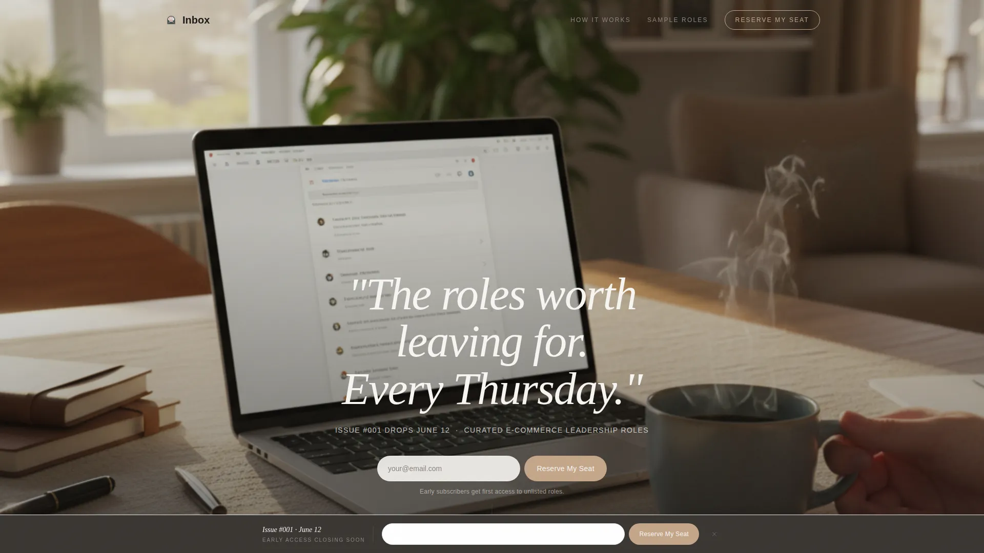 Curated E-Commerce Newsletter Landing Page Template