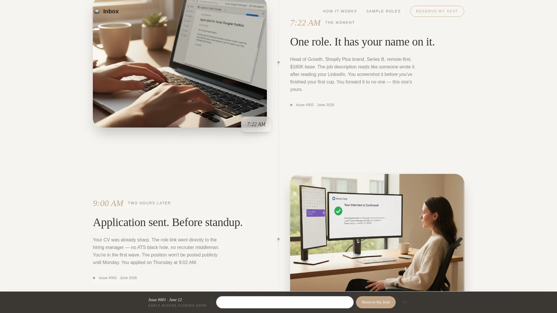 Curated E-Commerce Newsletter Landing Page Template