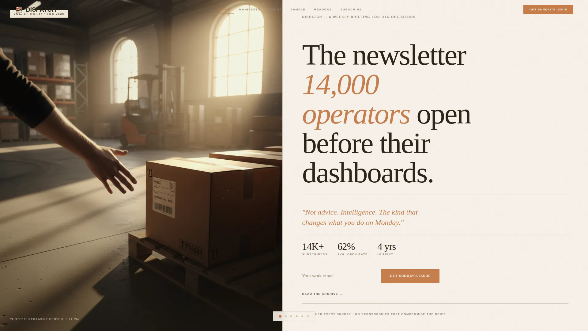 Horizontal Scroll E-Commerce Newsletter Landing Page