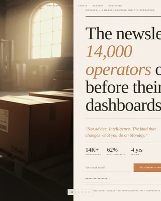 Horizontal Scroll E-Commerce Newsletter Landing Page