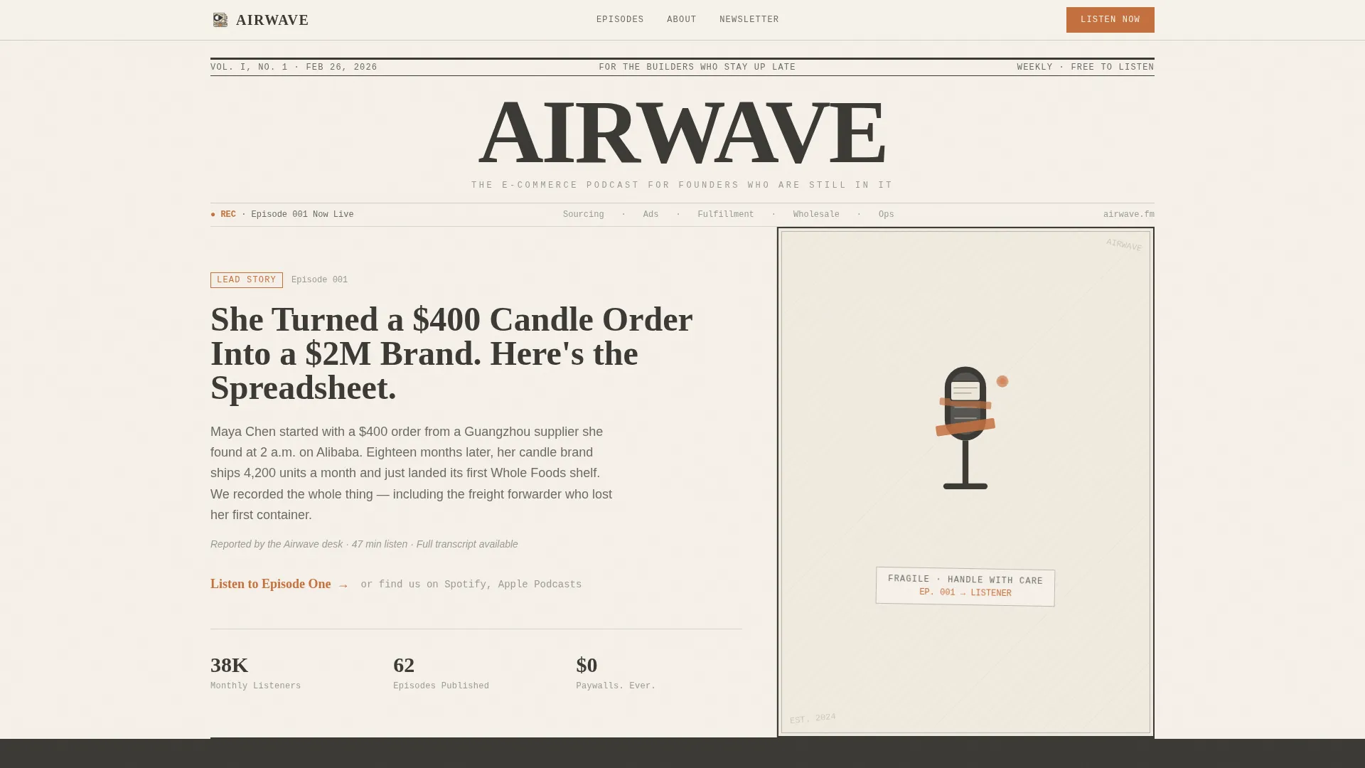 E-Commerce Podcast Landing Page Template