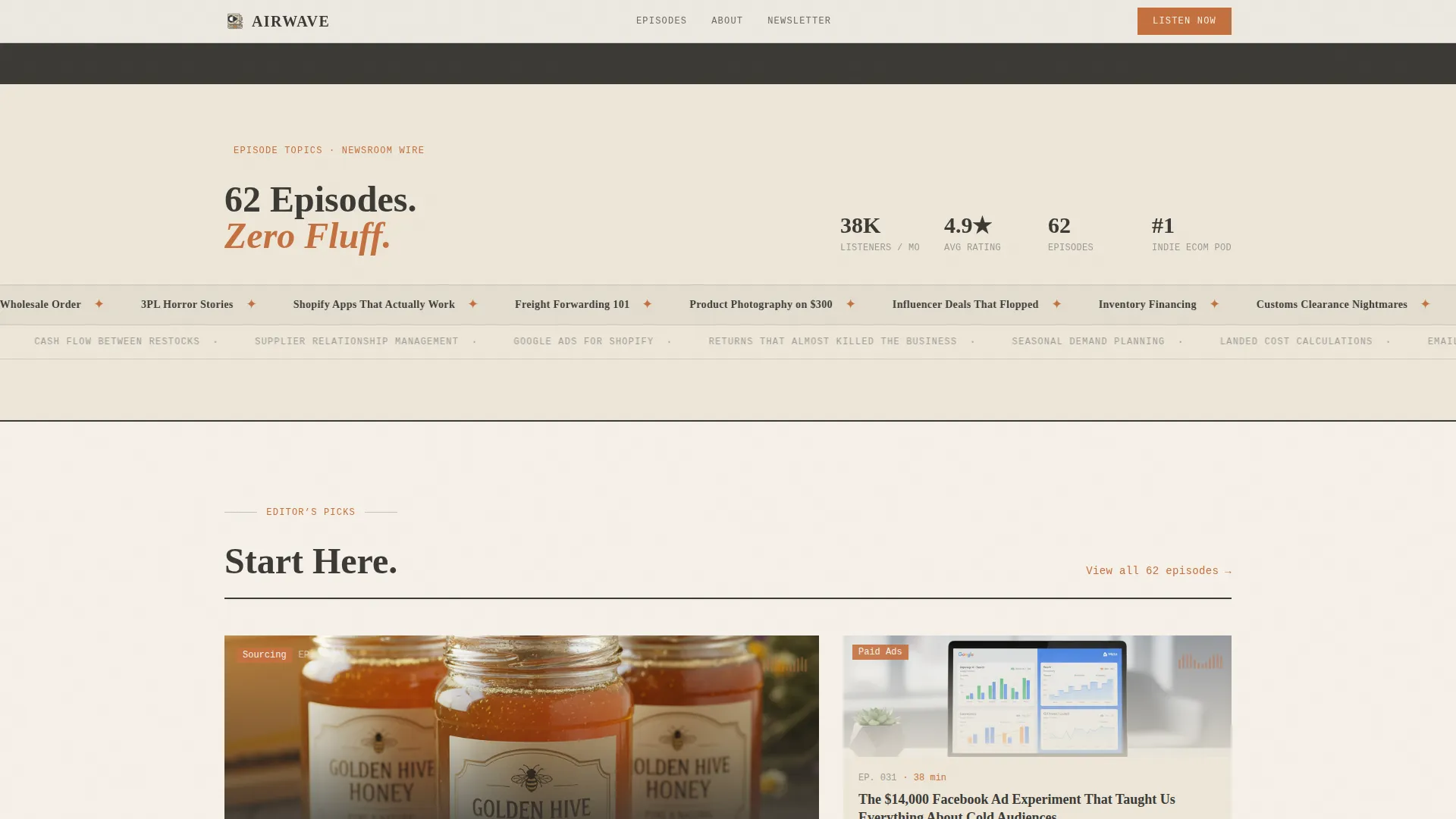 E-Commerce Podcast Landing Page Template