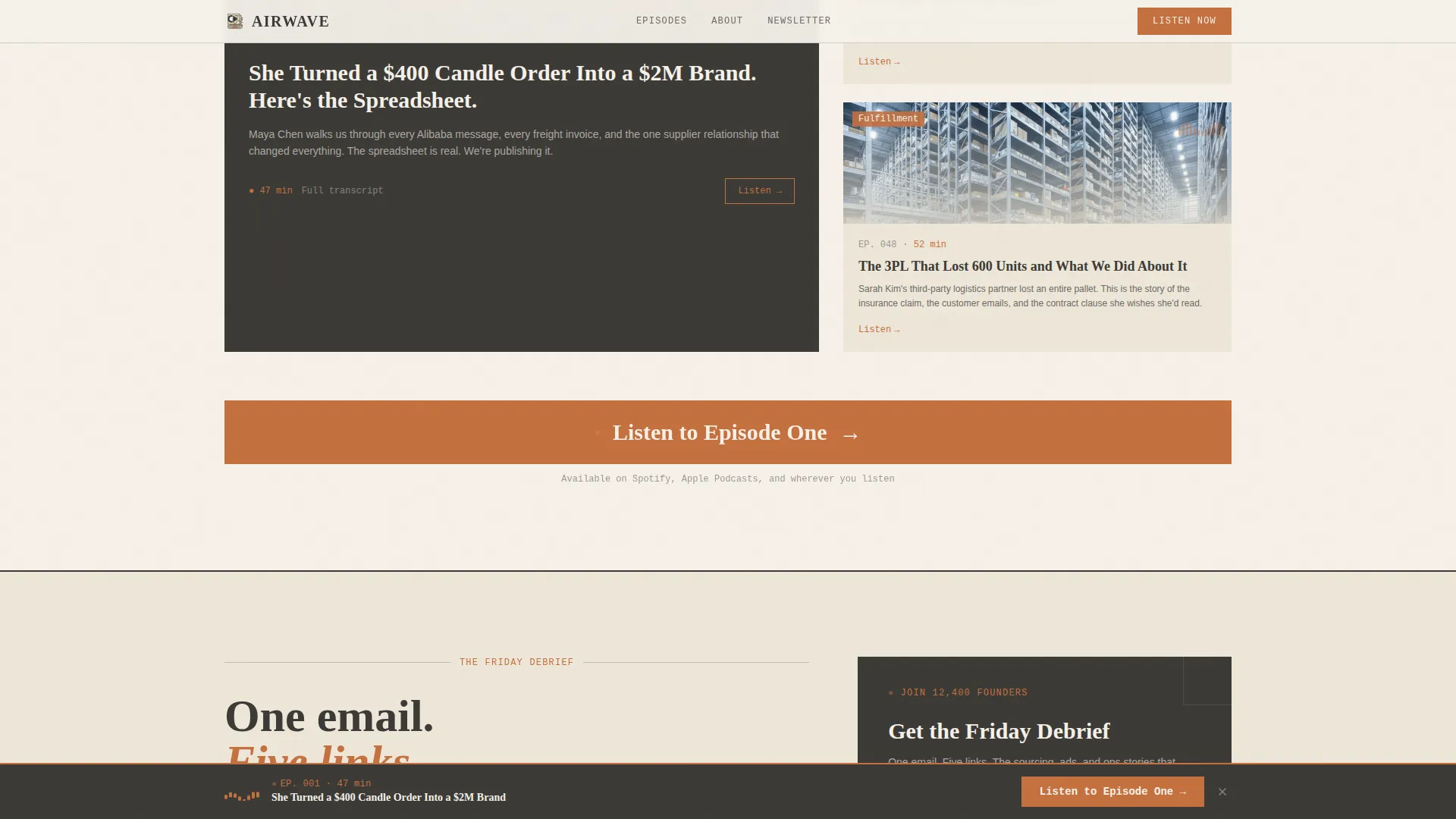 E-Commerce Podcast Landing Page Template