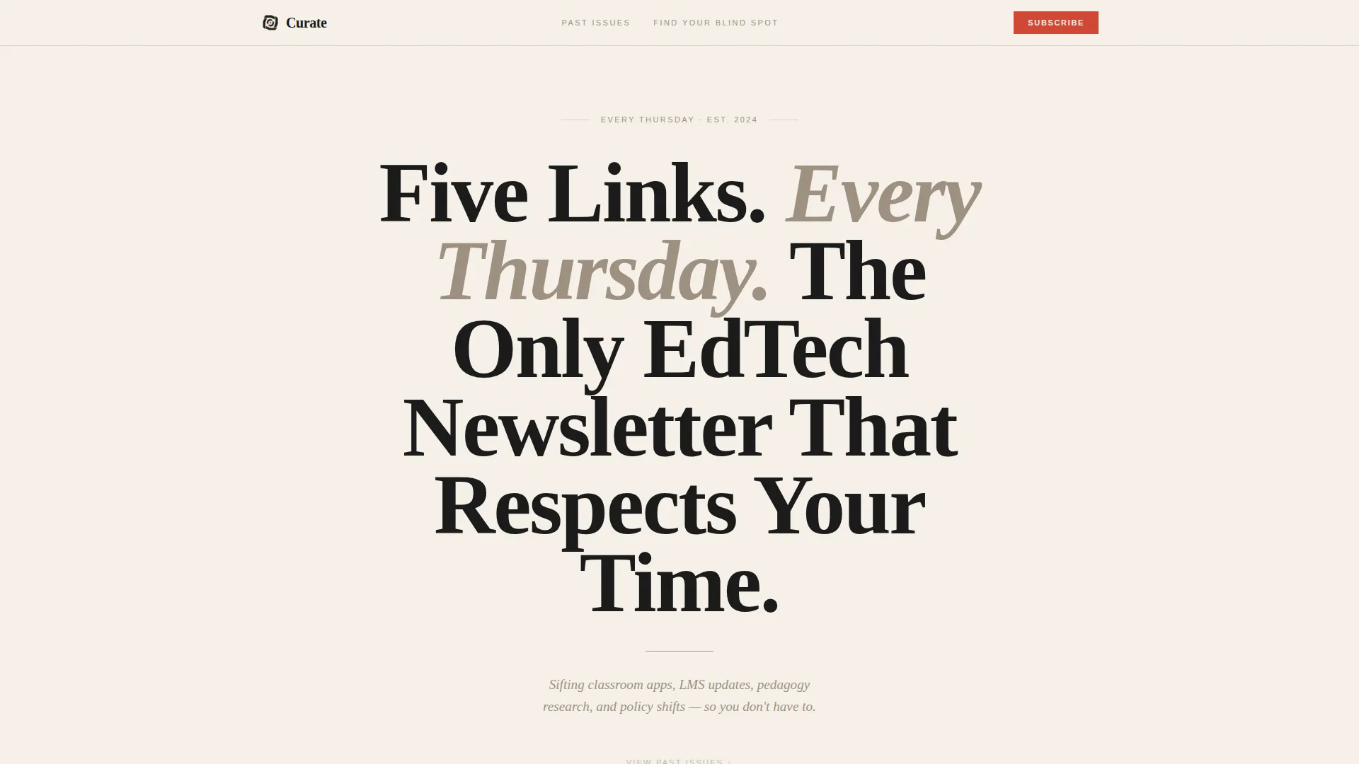 Premium Curated Landing Page Template