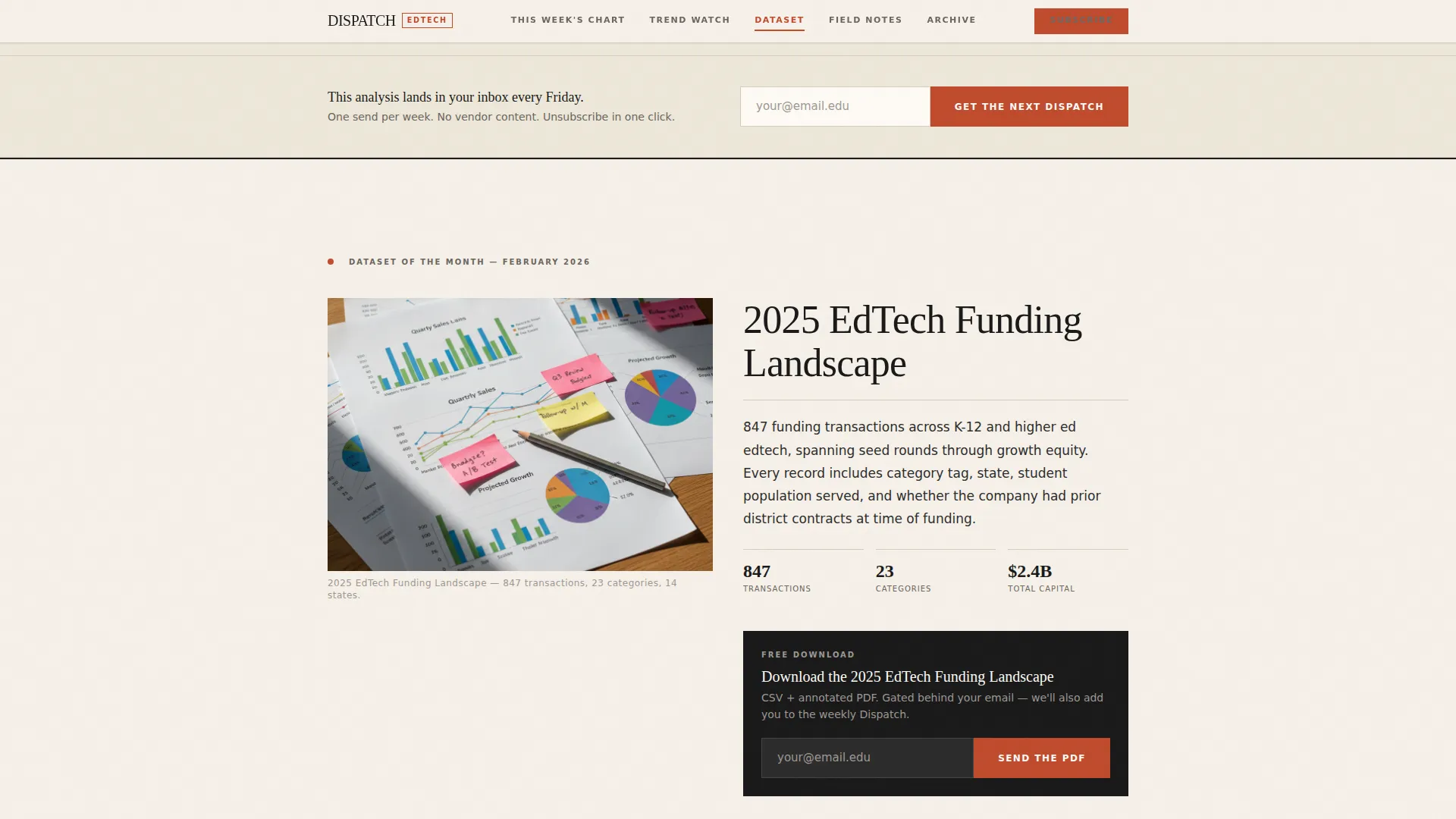 EdTech Newsletter Landing Page Template