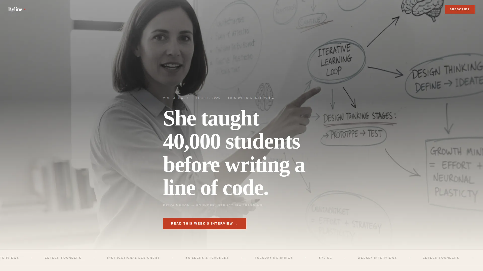 Edtech Interview Newsletter Landing Page Template