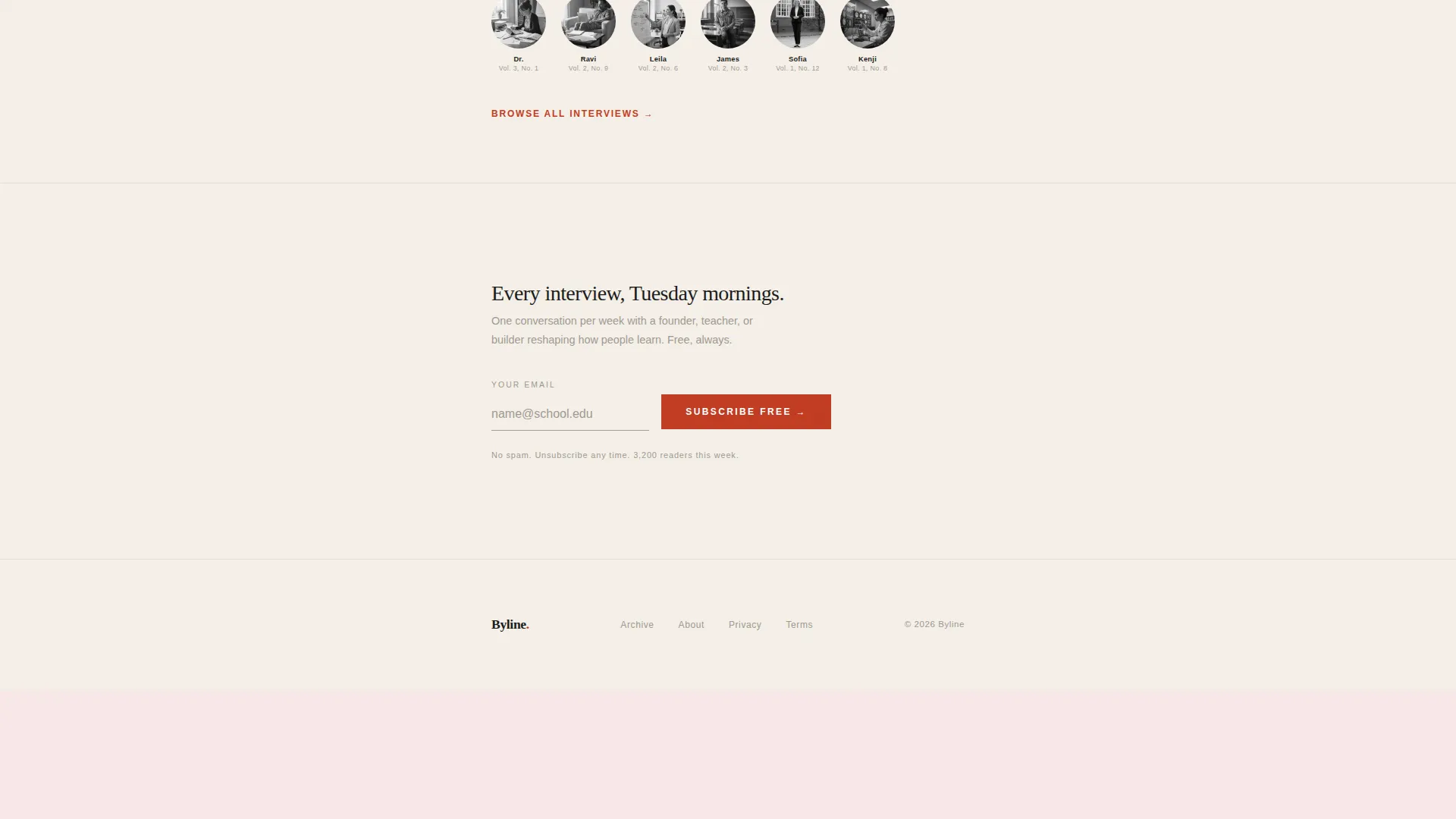 Edtech Interview Newsletter Landing Page Template