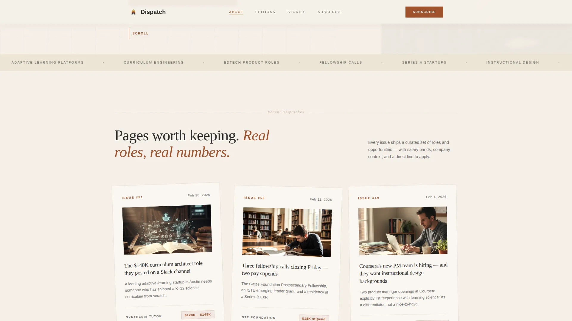 EdTech Newsletter Landing Page Template