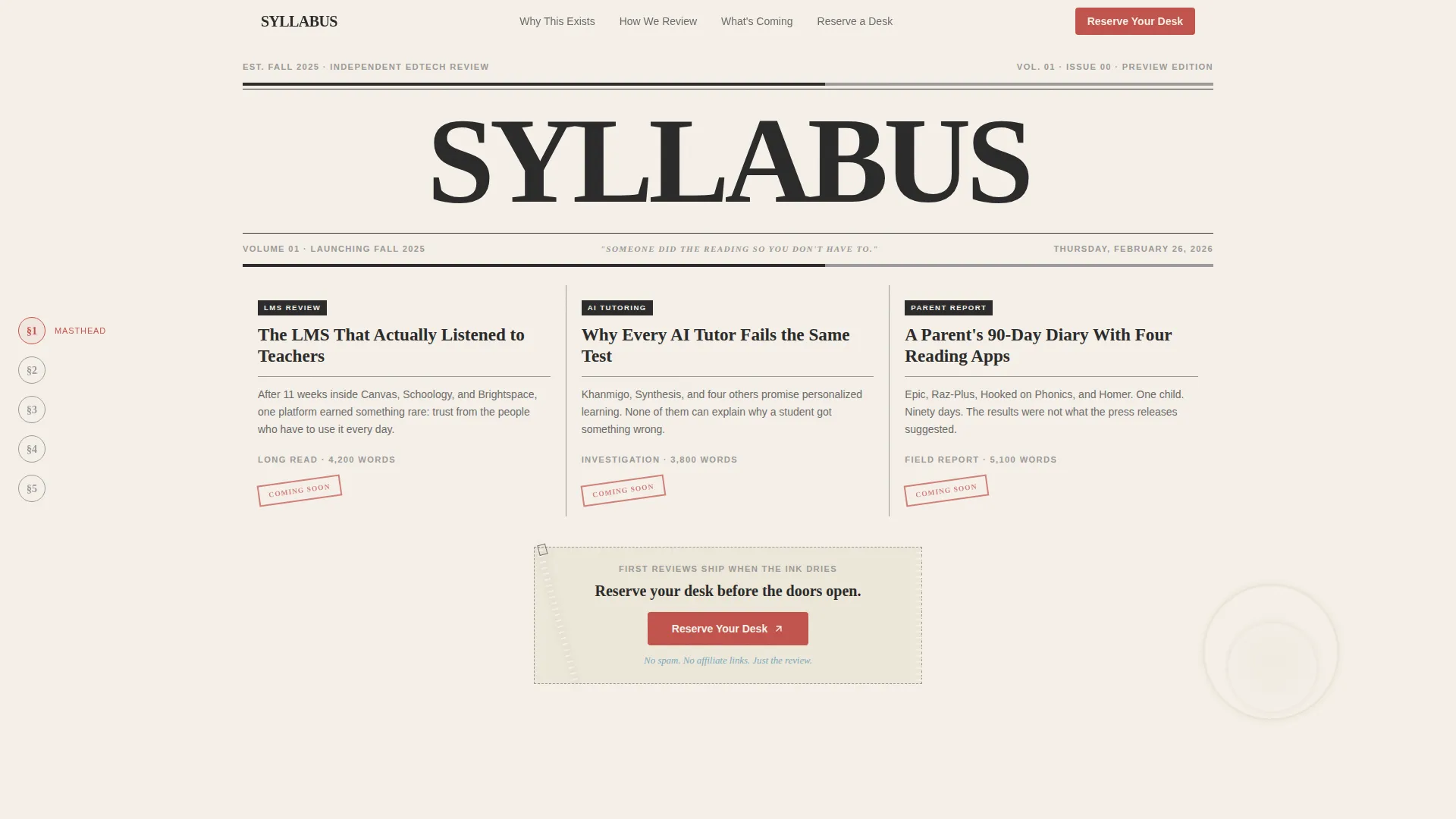 Edtech Review Blog Landing Page Template