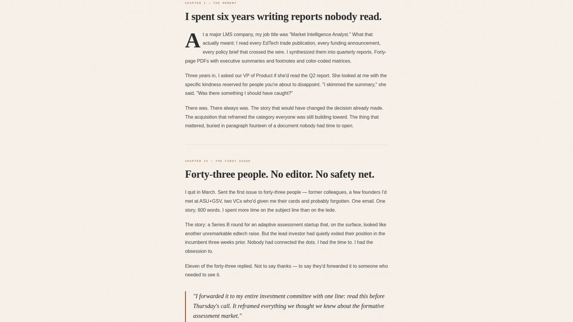 Editorial EdTech Newsletter Landing Page Template
