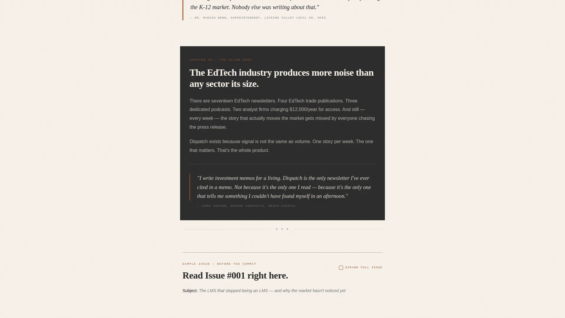 Editorial EdTech Newsletter Landing Page Template