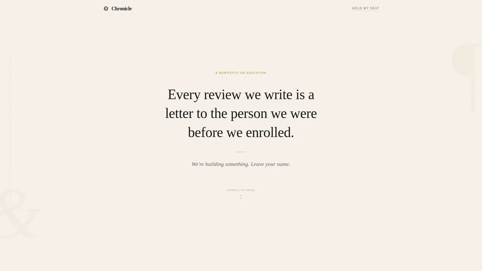 Scholarly Education Review Blog Landing Page