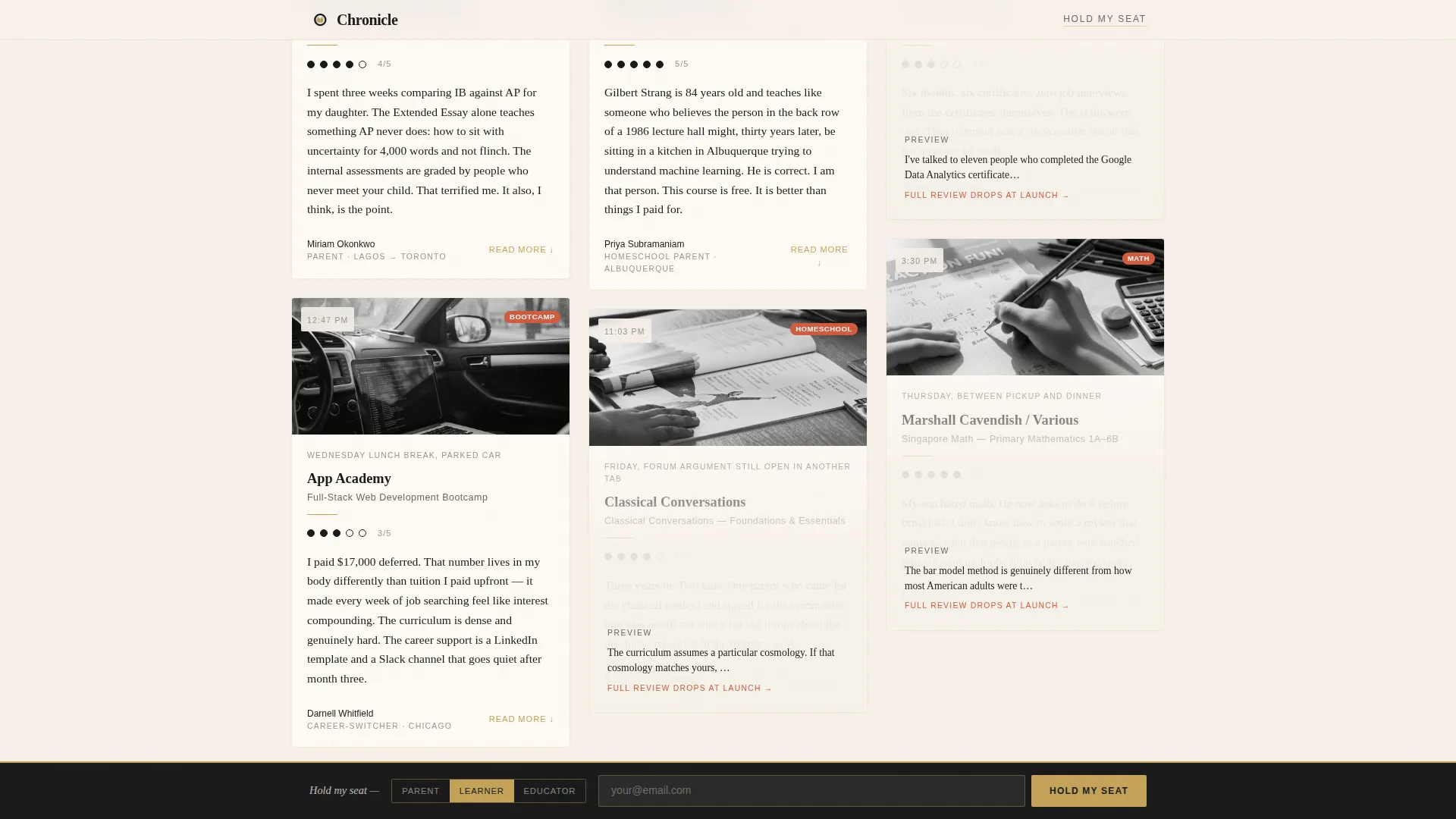 Scholarly Education Review Blog Landing Page