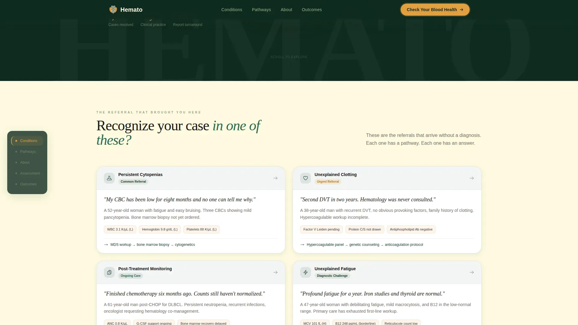 Hematology Clinic Landing Page Template