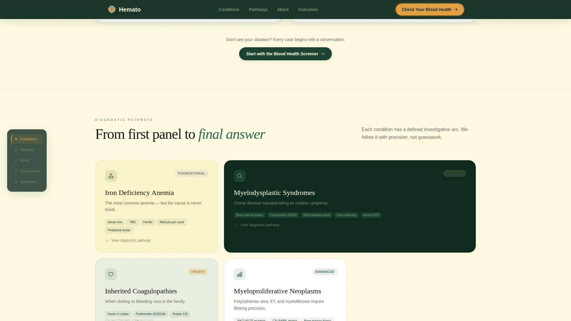 Hematology Clinic Landing Page Template