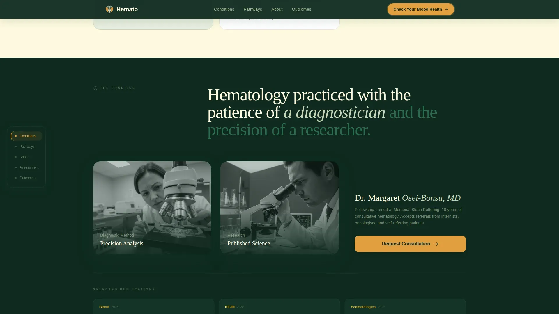 Hematology Clinic Landing Page Template