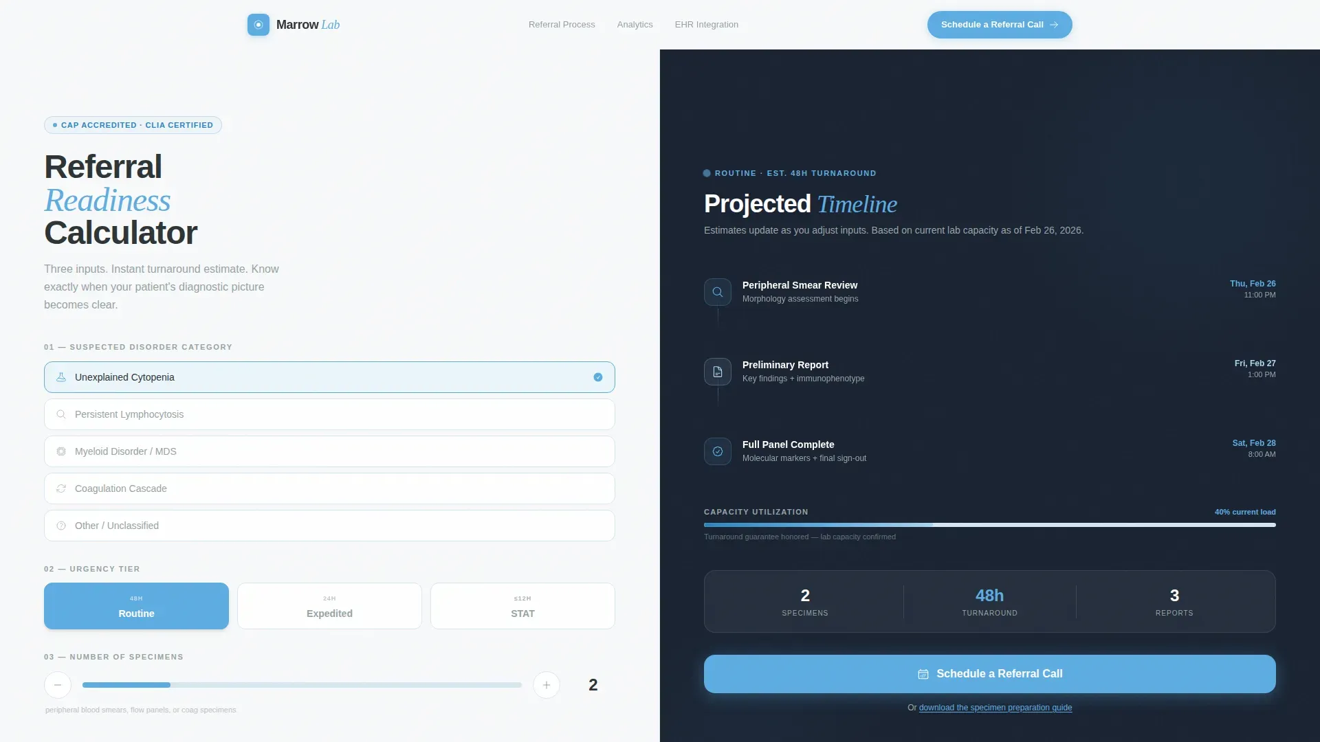 Hematopathology Lab Landing Page Template