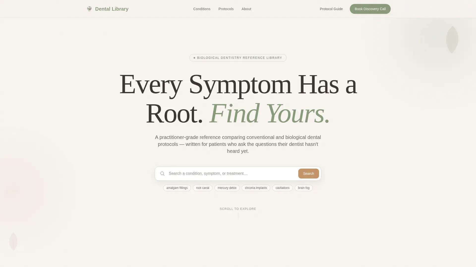 Dental Condition Library Landing Page Template