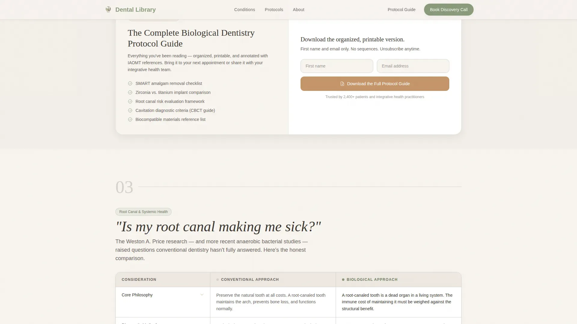 Dental Condition Library Landing Page Template