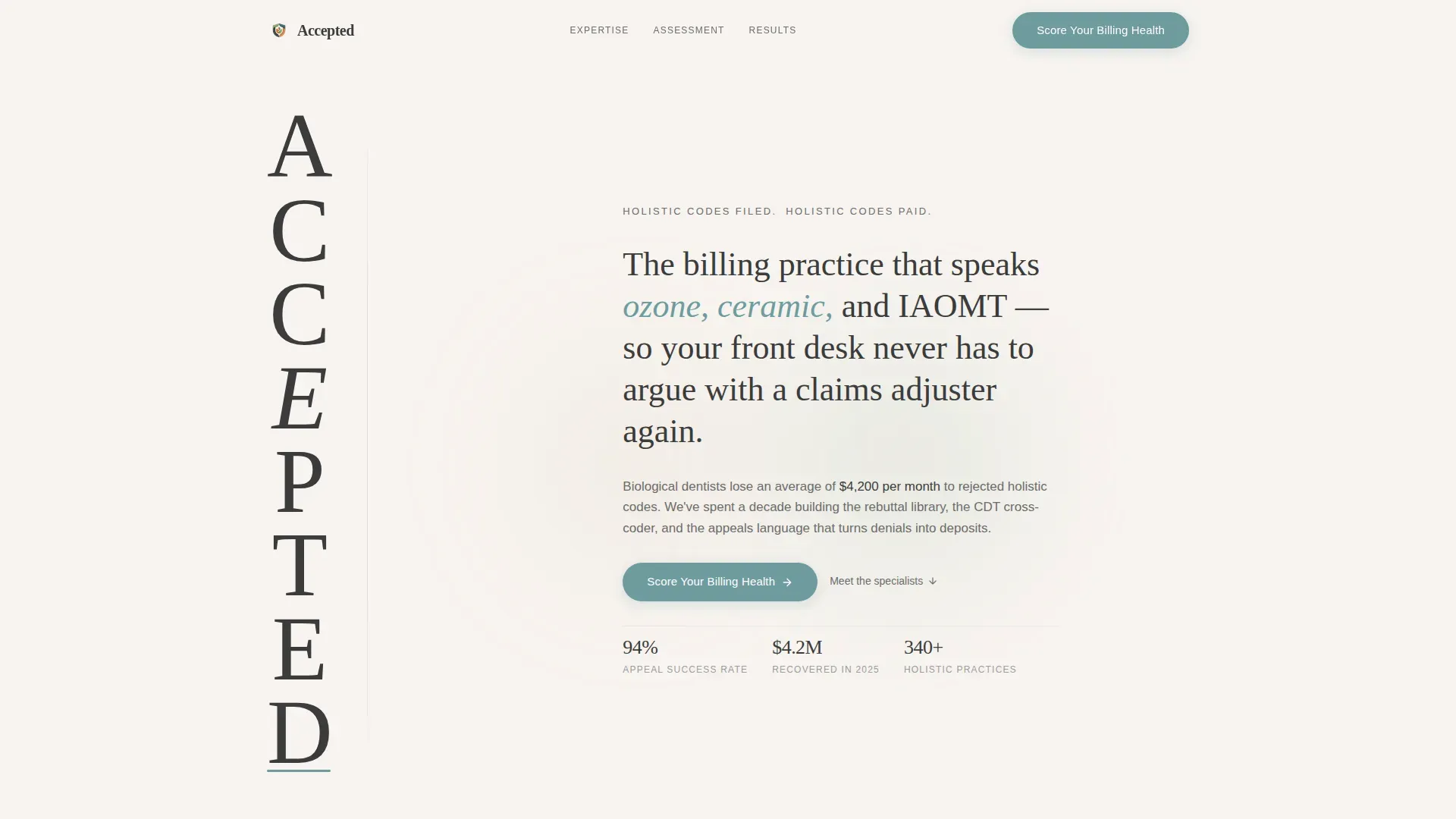 Dental Billing Landing page Template