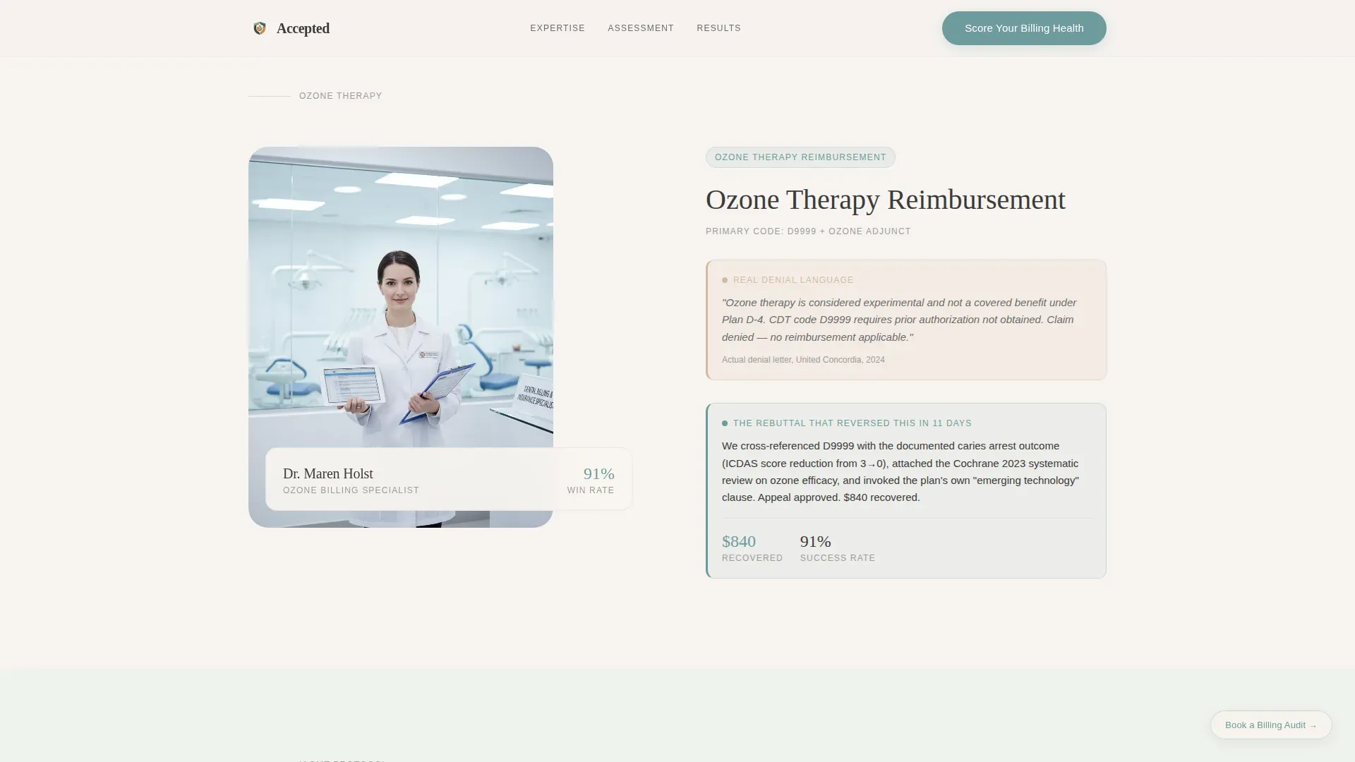 Dental Billing Landing page Template