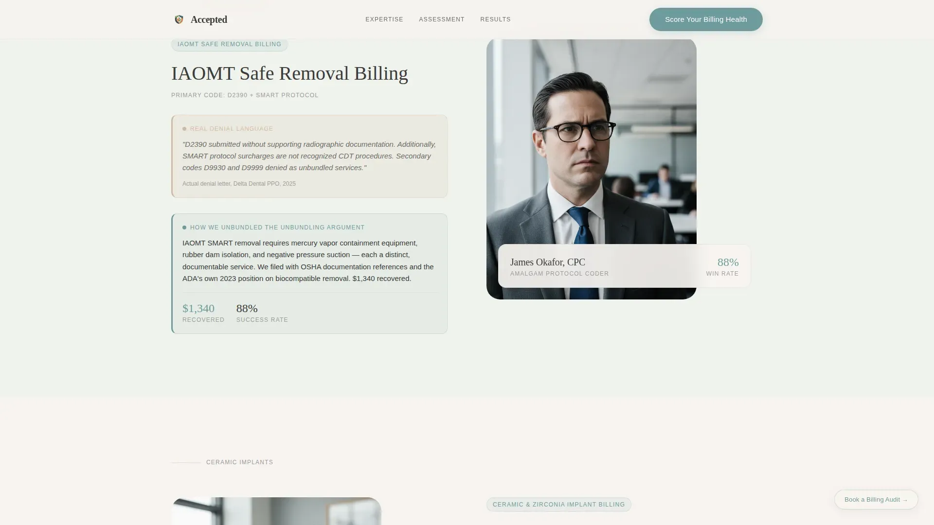 Dental Billing Landing page Template