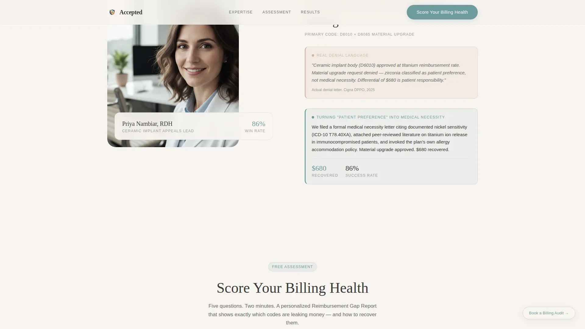 Dental Billing Landing page Template