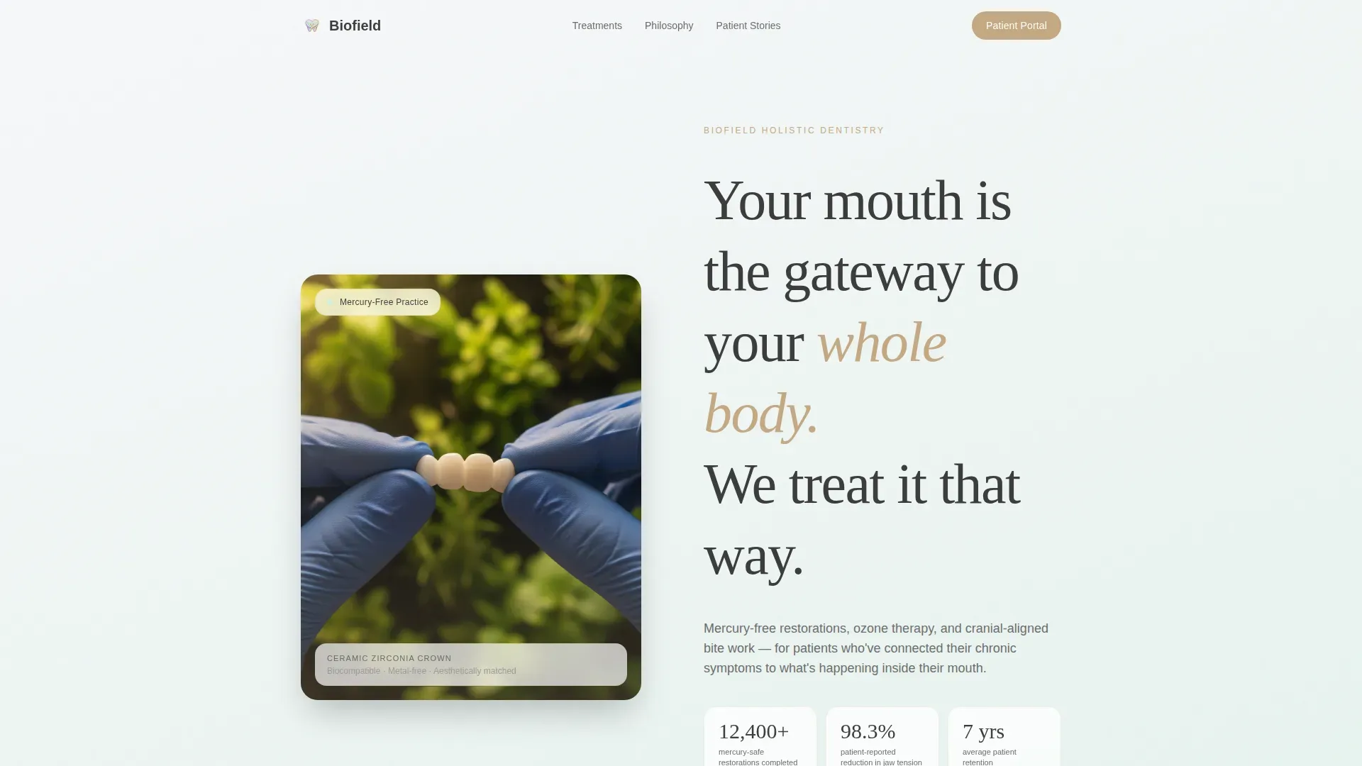 Holistic Dental Portal Landing Page Template