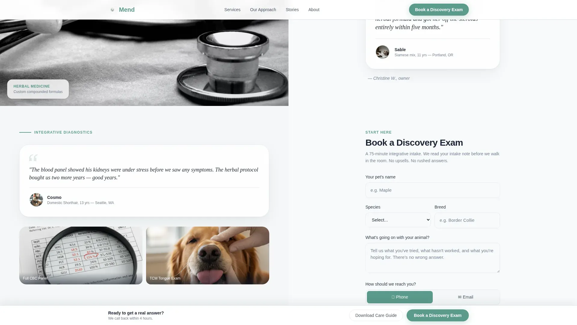 Holistic Vet Landing Page Template for Lead Generation
