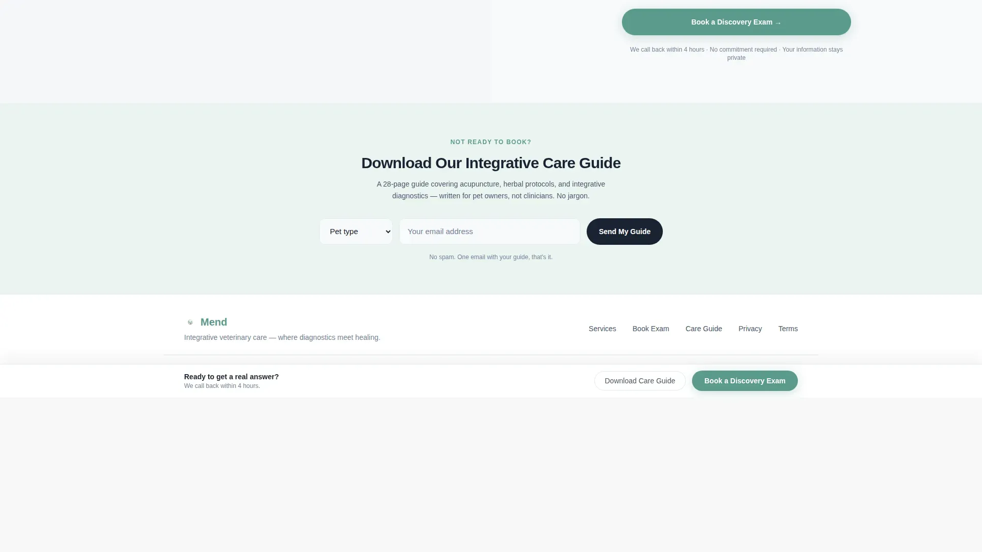 Holistic Vet Landing Page Template for Lead Generation