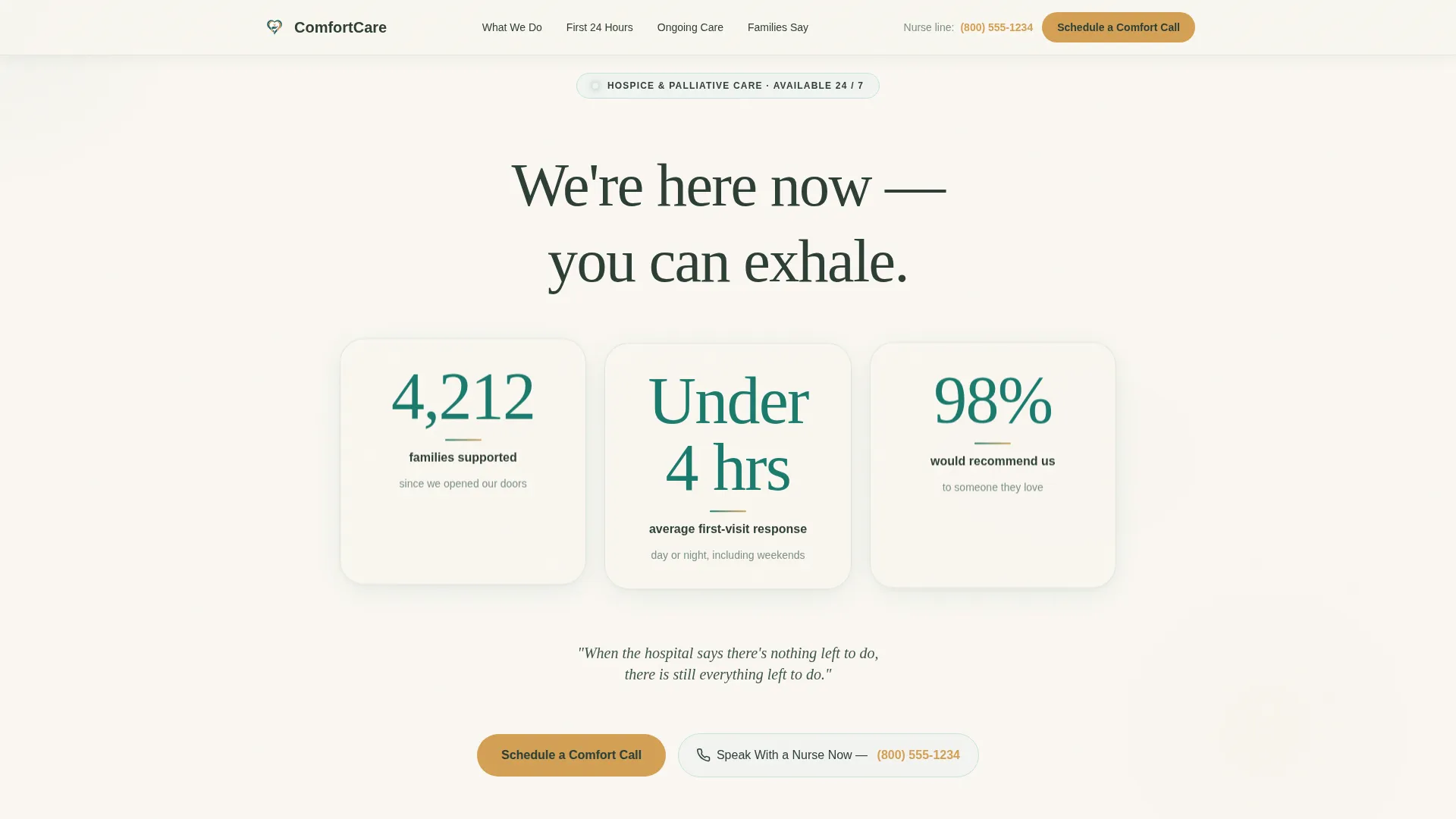 Home Health & Hospice Booking Website Template