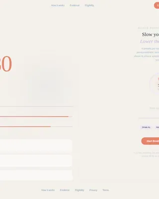 Hypertension Therapy App Landing Page Template