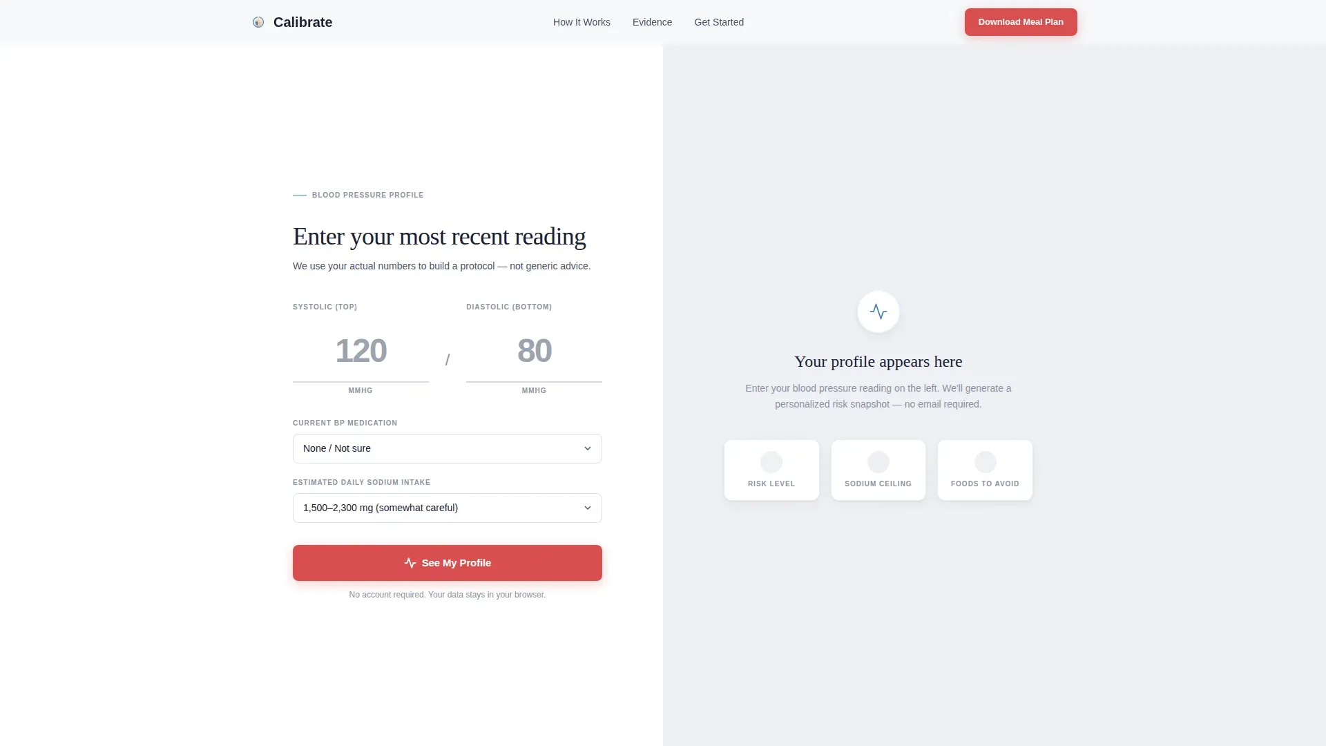 Hypertension Nutrition Program Landing Page Template