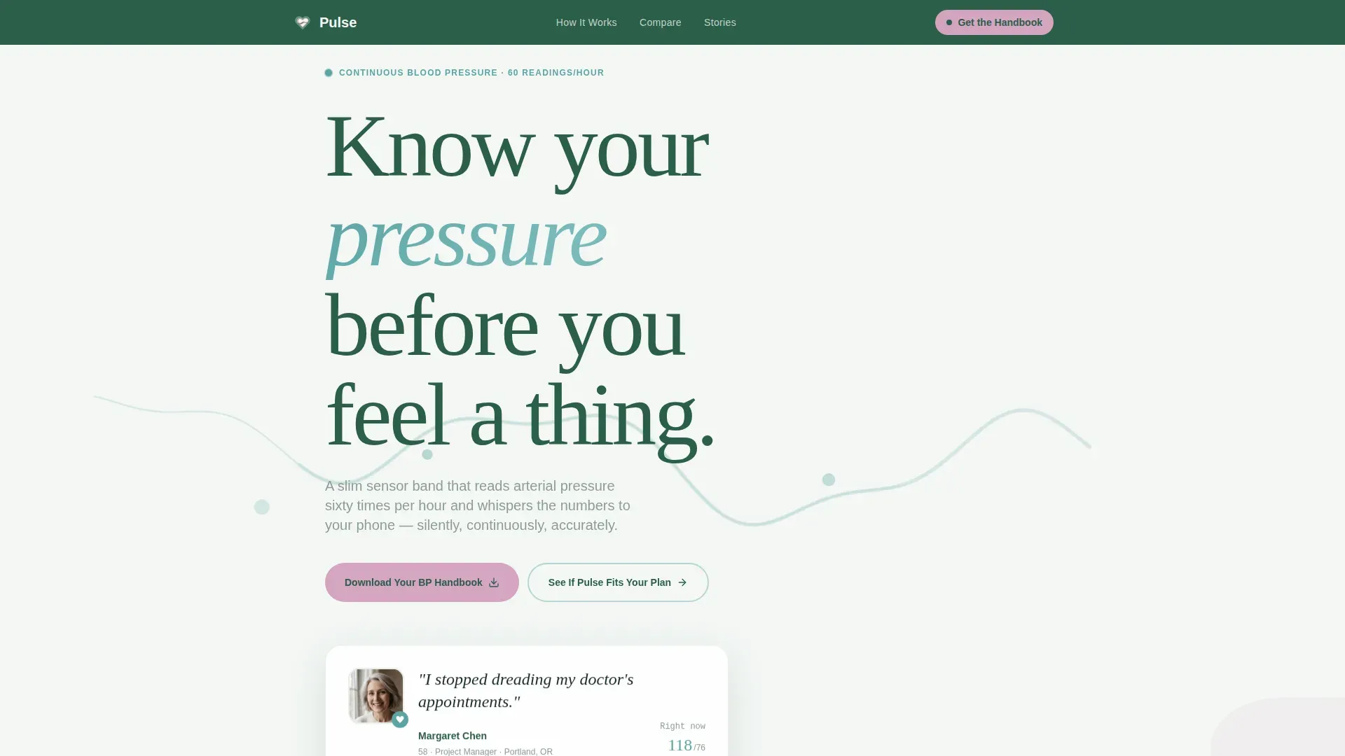 Hypertension Wearable Monitor Landing Page Template