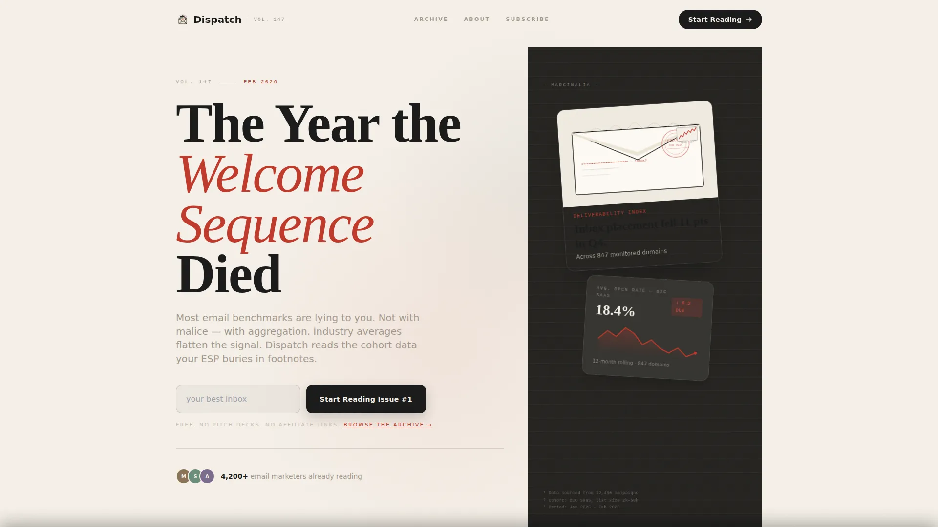 Email Marketing Newsletter Landing Page Template