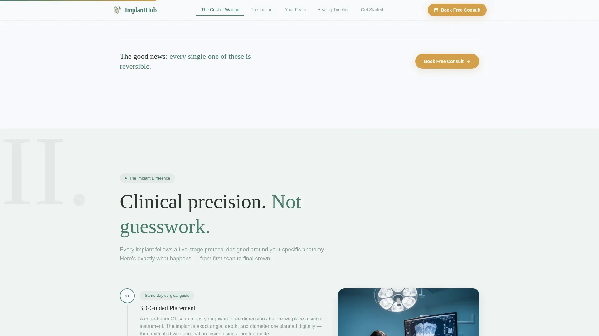 Premium Implant Dentist Appointment Booking Website Template