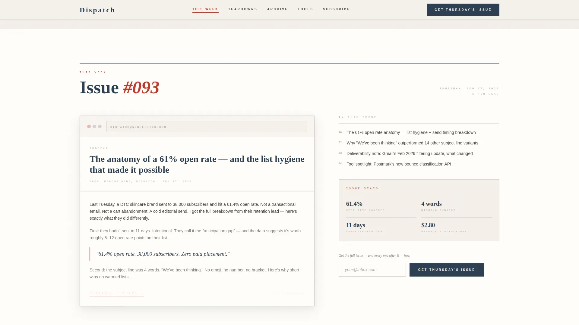 Email Marketing Newsletter Landing Page Template