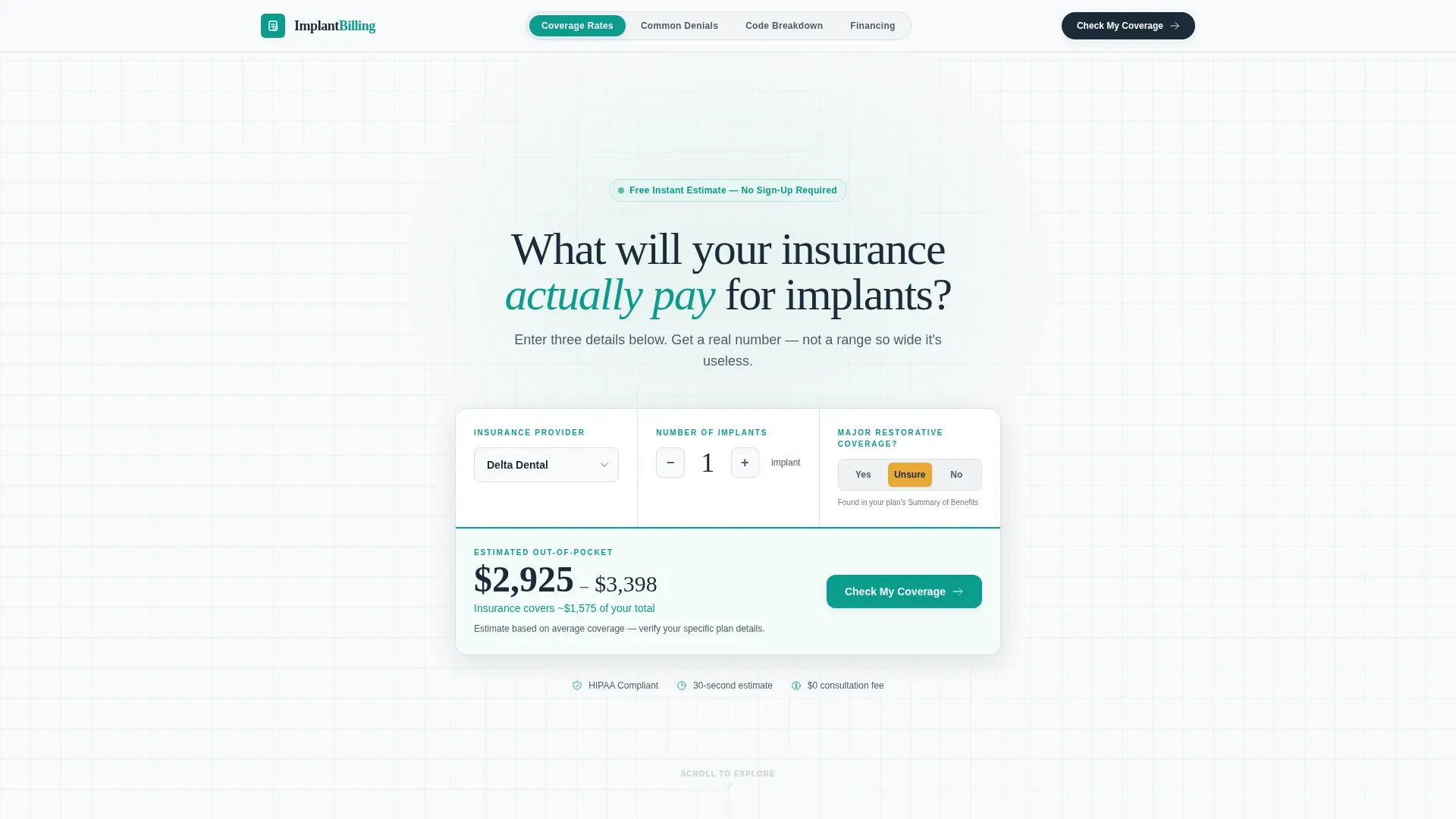 Certified Implant Dentist Appointment Booking Website Template