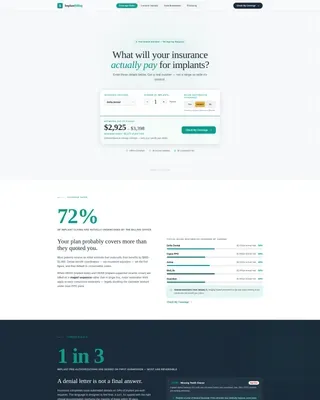 Certified Implant Dentist Appointment Booking Website Template