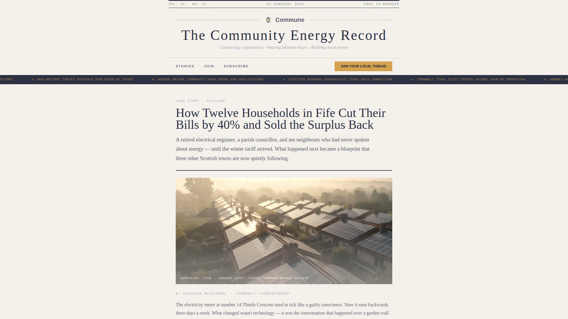 Community Energy Forum Landing Page Template