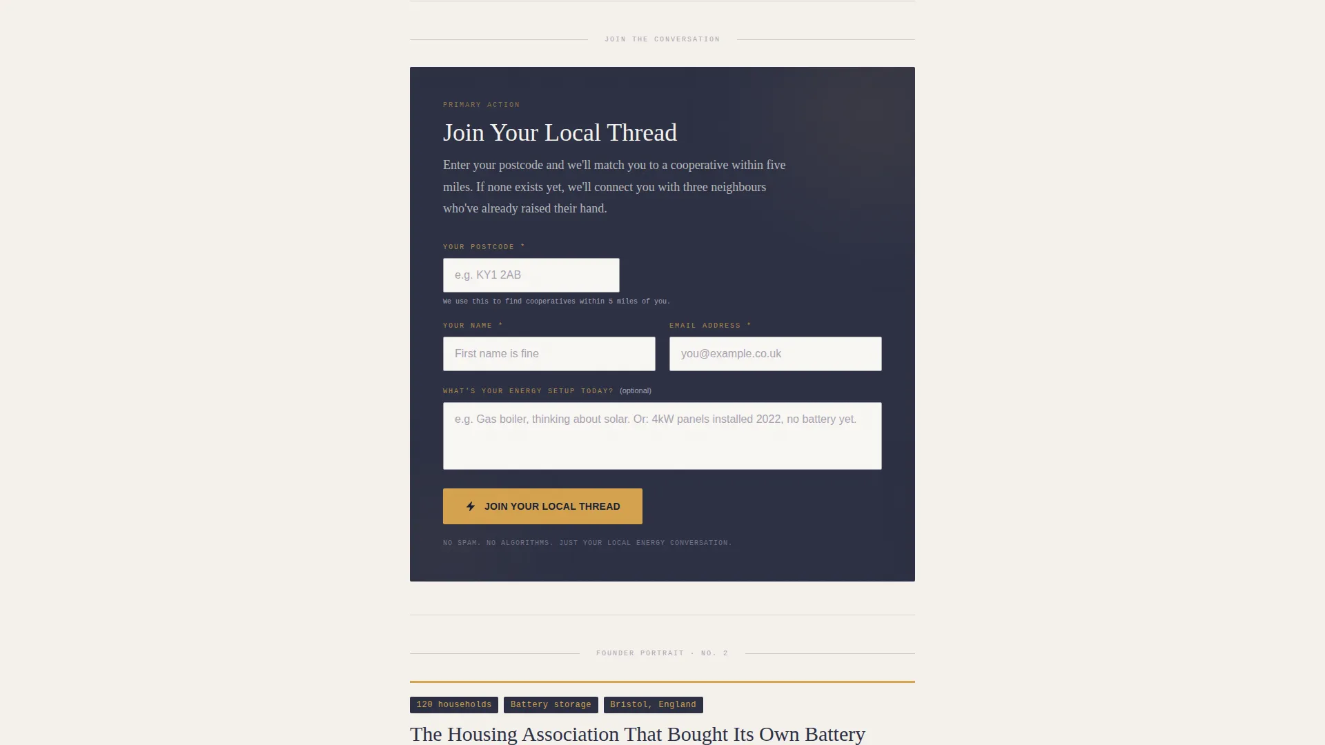 Community Energy Forum Landing Page Template