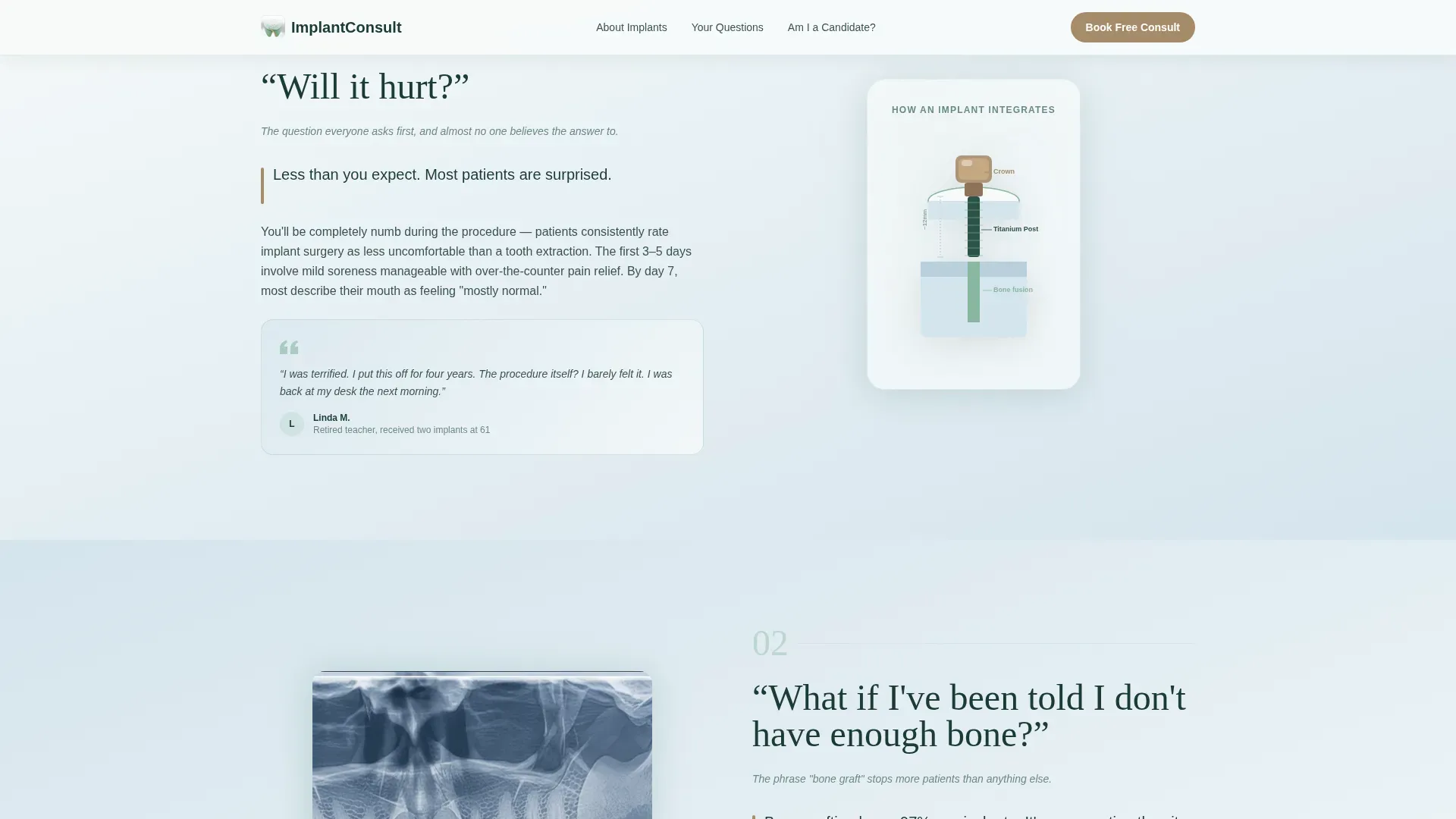 Local Implant Dentist Appointment Booking Website Template