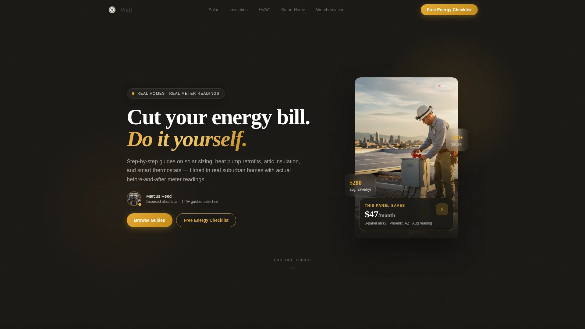 Energy How-To Blog Landing Page Template