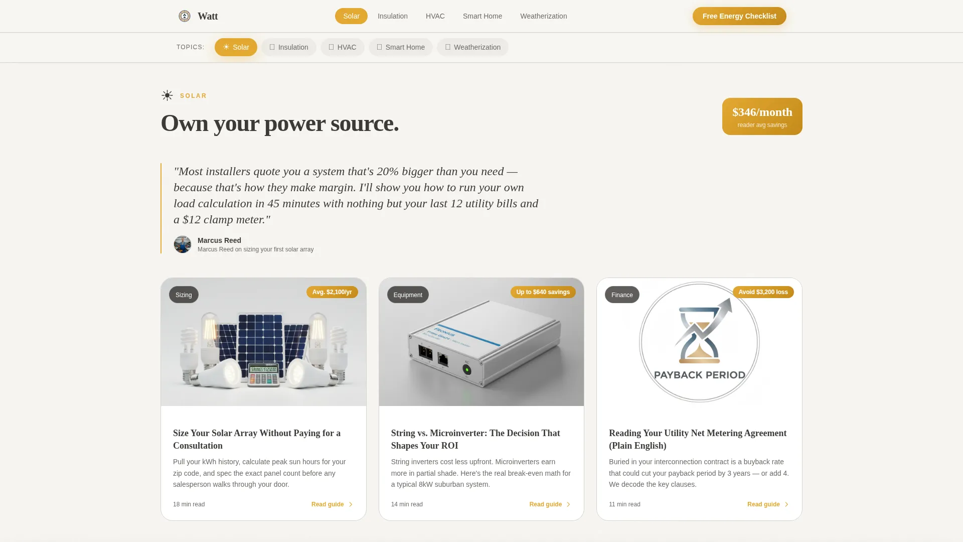 Energy How-To Blog Landing Page Template