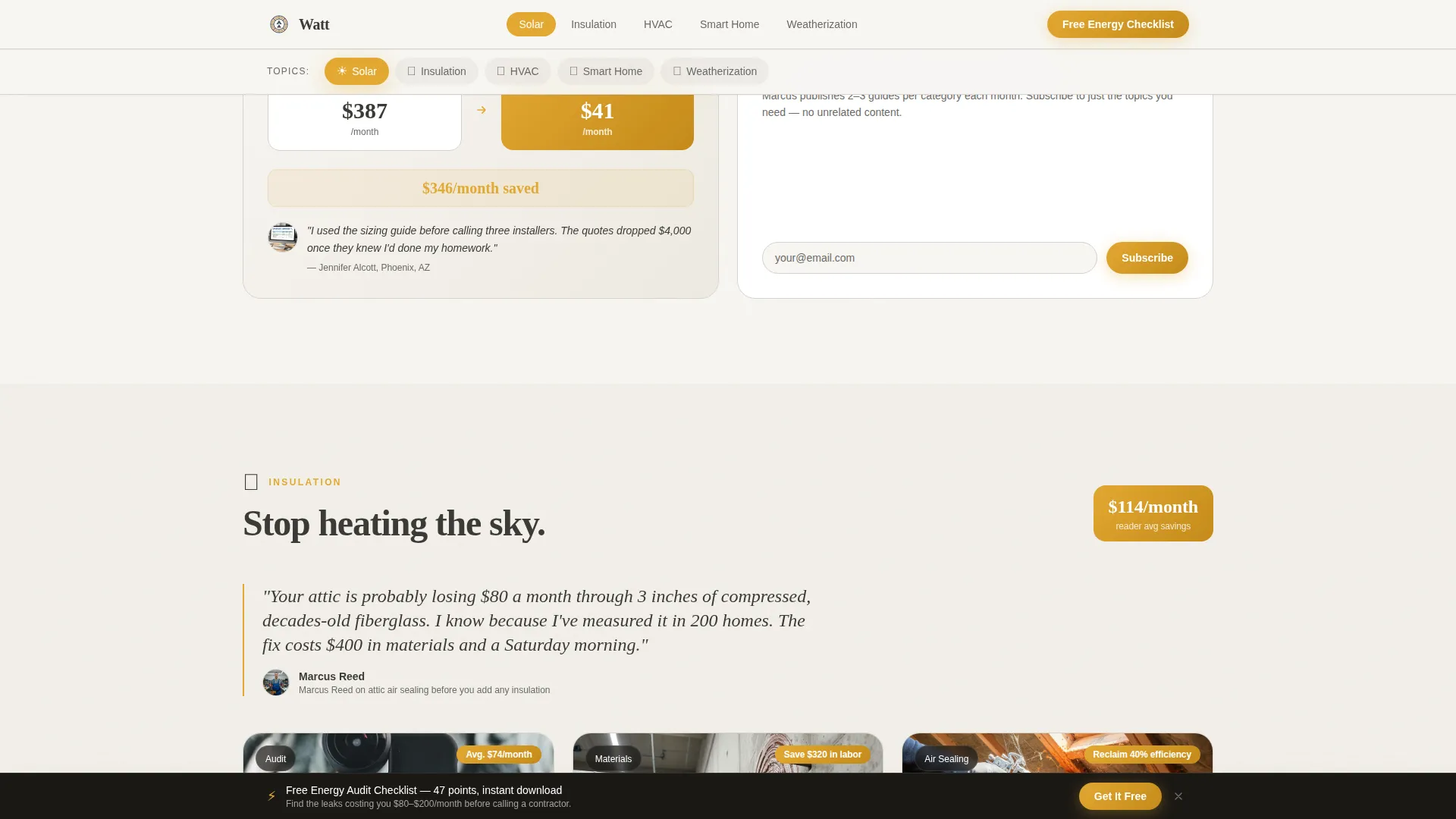 Energy How-To Blog Landing Page Template