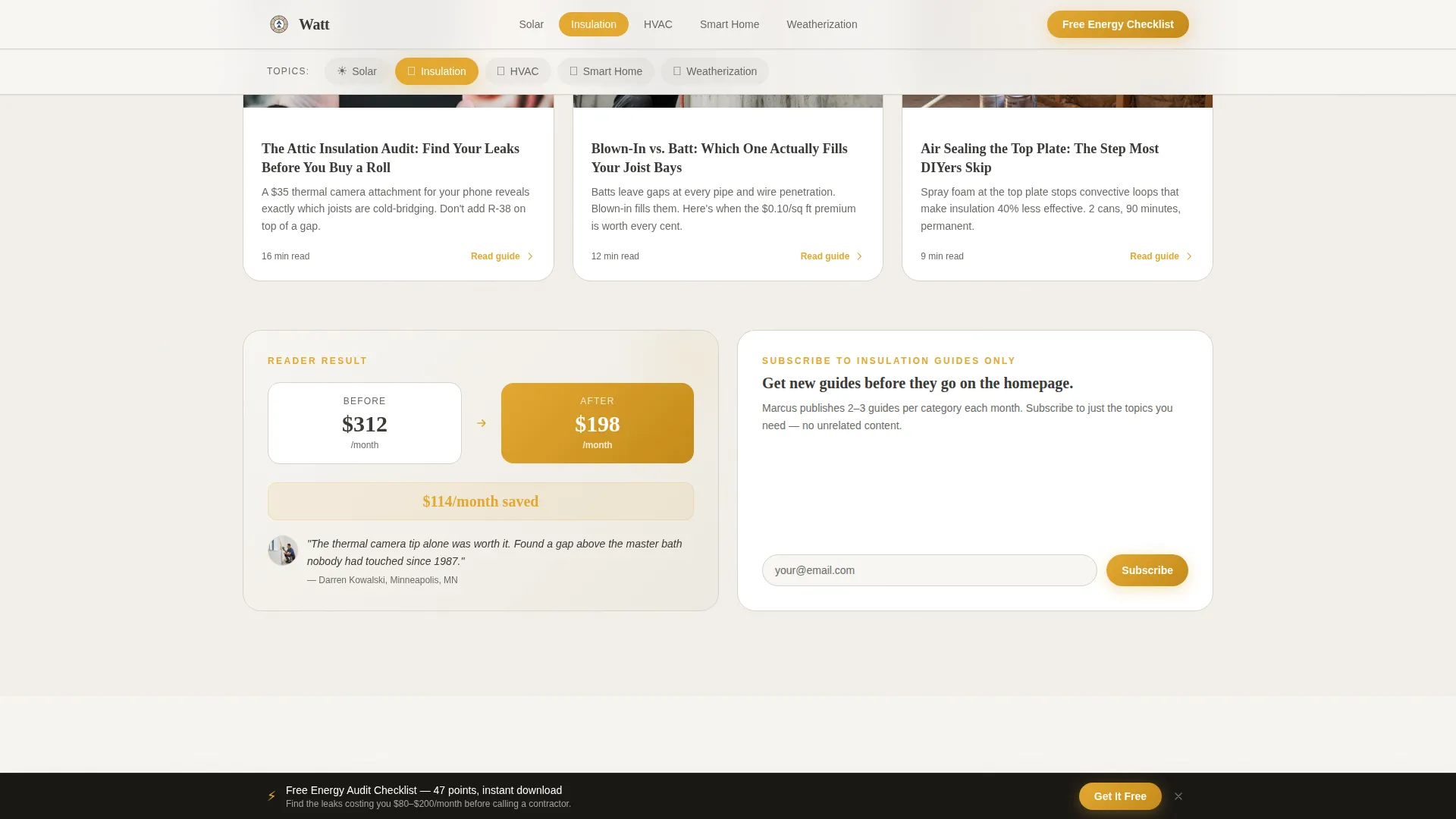 Energy How-To Blog Landing Page Template